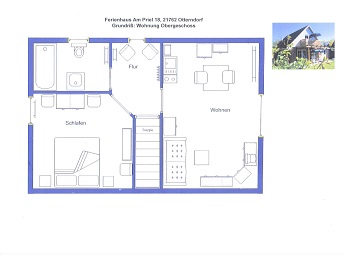 Ferienhaus Brausewind in Otterndorf: Plan Obergeschoss OG mit Balkon